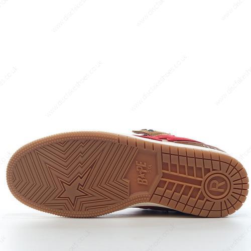 Fake A BATHING APE BAPE SK8 STA Men’s / Women’s Shoes ‘Brown Grey Red’