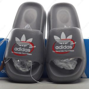 Fake Adidas Trefoil Sliders Beach Pool Sandals Men’s / Women’s Shoes ‘Dark Grey’