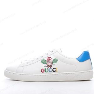 Fake Gucci ACE TENNIS Men’s / Women’s Shoes ‘White Blue’ 603696-AYO70-9096