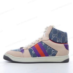 Fake Gucci Screener GG High Men’s / Women’s Shoes ‘Khaki Blue Purple Red’