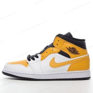 Fake Nike Air Jordan 1 Mid Men’s / Women’s Shoes ‘Gold Black White’ 554724-170